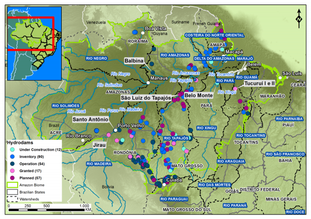 Amazon dam map