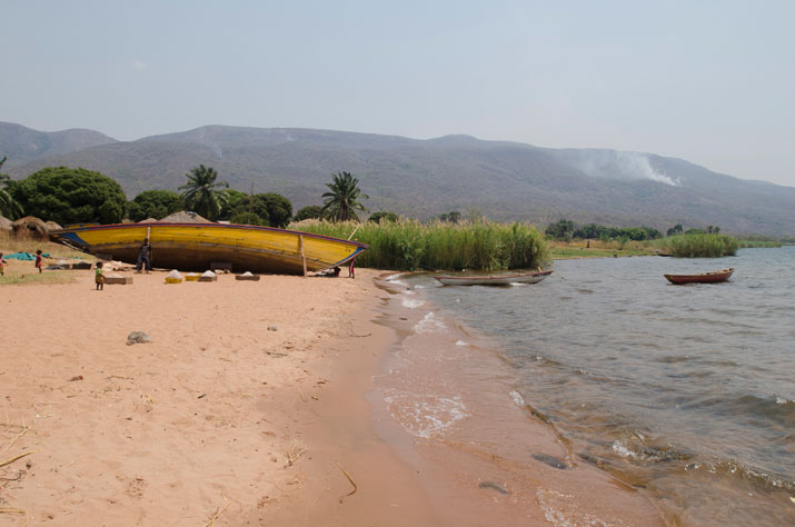 Edge of Lake Tanganyika in Talpia Village, Zambia, Africa