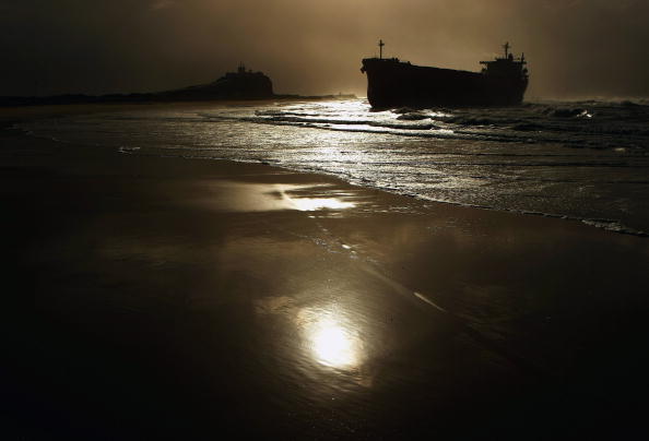 A coal ship runs aground in Australia (Getty)