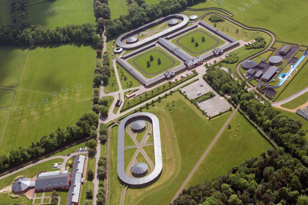 Racing tracks and equine swimming pool at Godolphin's Moulton Paddocks, in Newmarket. Photo: David J. Green / Alamy 